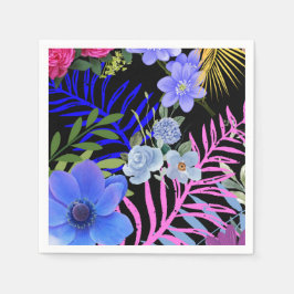 Farbenfrohe Retro-Blumenzange Serviette
