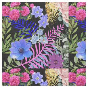 Farbenfrohe Retro-Blumenzange Stoff