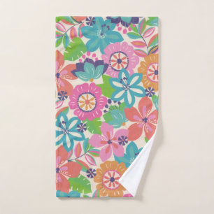 Farbenfrohe Retro Boho Girly Blume Hippie Handtuch