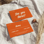 Farbenfrohe Retro Bright Bold Funky Moderne Hochze RSVP Karte<br><div class="desc">Eine einfache und elegante Kalligraphie farbenfrohe Retro-Hochzeitskarte rsvp. Das hat einen Vintagen,  modernen,  einzigartigen orangefarbenen Hintergrund mit cremeweißem Skript . Minimalistisch und elegant mit fett Vintagen Buchstaben. Sie können alle editierbar sein,  indem Sie auf die Schaltfläche Personalisieren klicken.</div>