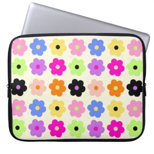 Farbenfrohe Retro Daisies Minimalistisches Blumenm Laptopschutzhülle