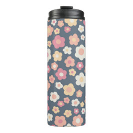 Farbenfrohe Retro Daisis Pastel Blume Muster Niedl Thermosbecher