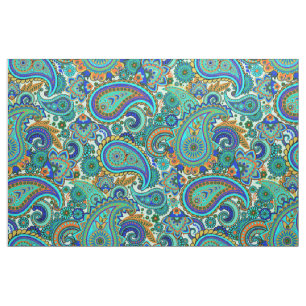 Farbenfrohe Retro-Floral Paisley Muster Stoff