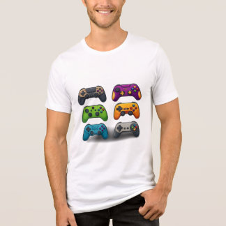 Farbenfrohe Retro-Gamecontroller - Gamer-Design fü Tri-Blend Shirt