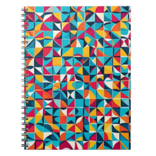 Farbenfrohe Retro Geometrie Muster Art Notizblock