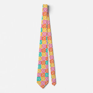 Farbenfrohe Retro-Geometrie-Swirls und kühne Vinta Krawatte