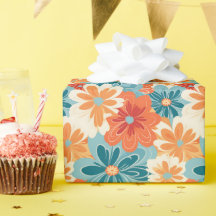 Farbenfrohe Retro Groovy Blumenmuster