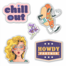 Farbenfrohe Retro Howdy Happy Cartoon Scrapbook