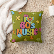 Farbenfrohe Retro-Ich liebe 60er-Musik