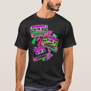 Farbenfrohe Retro-Kassetten 1980 Themenparty Achtz T-Shirt