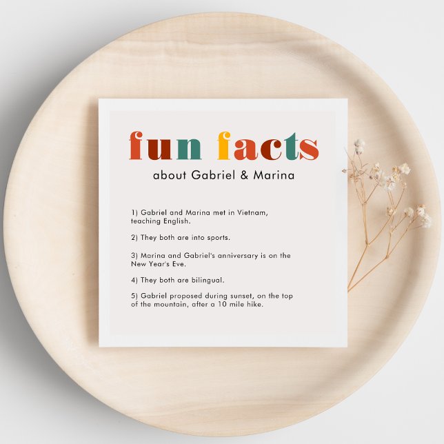 Farbenfrohe Retro Letters Fun Fakten Neuauflage Ho Serviette (Von Creator hochgeladen)