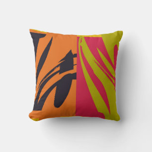 Farbenfrohe Retro-Malerei Abstrakt Art Déco Kissen