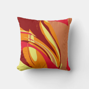 Farbenfrohe Retro-Malerei Abstrakt Art Déco Kissen