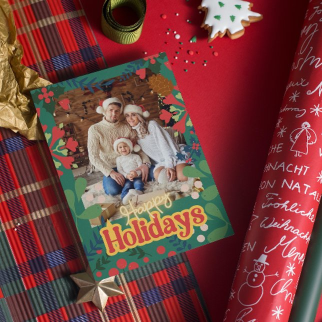 Farbenfrohe Retro moderne Weihnachtskarte Einladung (Von Creator hochgeladen)