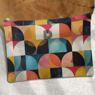 Farbenfrohe Retro Monogram Art, geometrisches Must Zubehörtasche