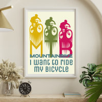 Farbenfrohe Retro Mountainbike MTB Mountainbiker