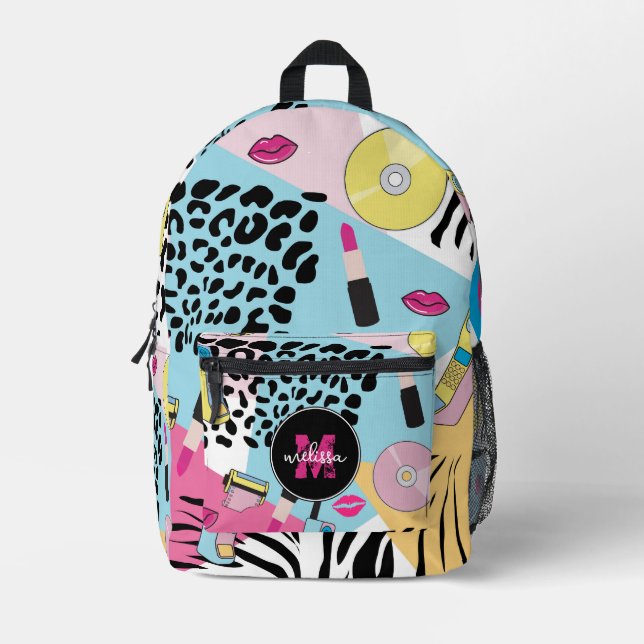 Farbenfrohe Retro-Muster der 1990er Jahre Bedruckter Rucksack (Vorderseite)
