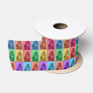 Farbenfrohe Retro Pop Modernes Foto Grill Satinband