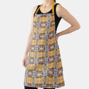 Farbenfrohe Retro Psychedelic Kaleidoskop Abstrakt Schürze