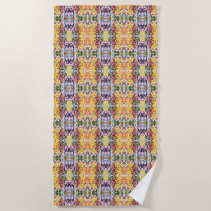 Farbenfrohe Retro Psychedelic Kaleidoskop Abstrakt Strandtuch