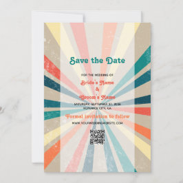 Farbenfrohe Retro-Regenbogen-Sonnenbrille-QR-Code  Save The Date
