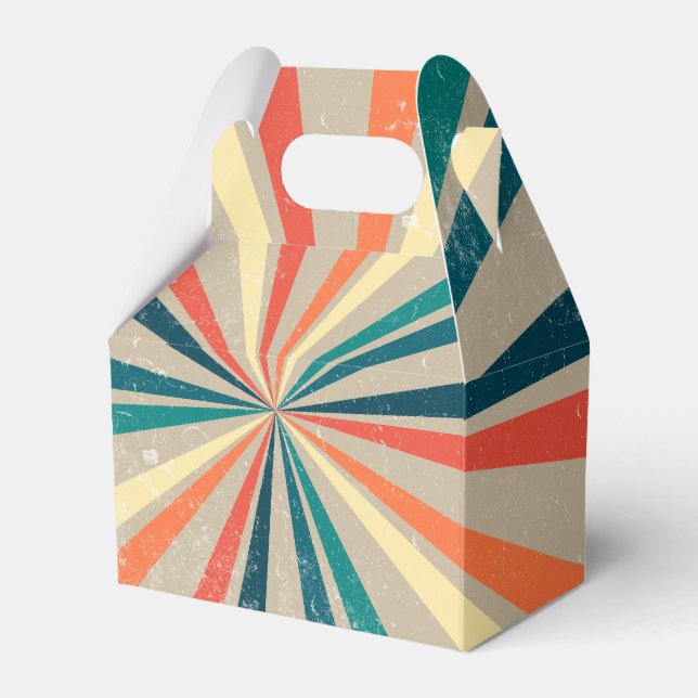 Farbenfrohe Retro-Regenbogen-Sonnenbrust Geschenkschachtel (Vorderseite)