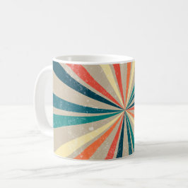 Farbenfrohe Retro-Regenbogen-Sonnenbrust Kaffeetasse