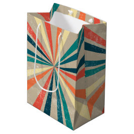 Farbenfrohe Retro-Regenbogen-Sonnenbrust Mittlere Geschenktüte