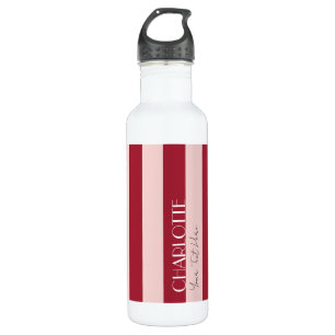 Farbenfrohe Retro Rote Farbblockstreifen Edelstahlflasche