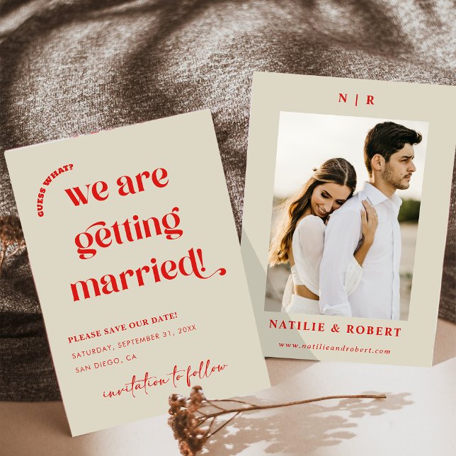 Farbenfrohe Retro Save the Date Einladung (Von Creator hochgeladen)