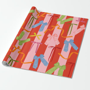 Farbenfrohe Retro-Schleifen Geschenkpapier