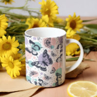 Farbenfrohe Retro-Schmetterlinge Muster.