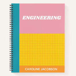 Farbenfrohe Retro School Betreff Engineering Custo Notizbuch