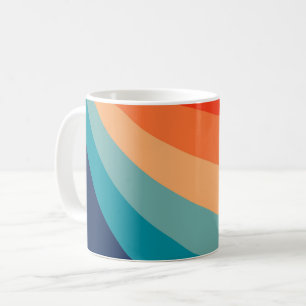 Farbenfrohe Retro-Sonnenstrahlen Kaffeetasse