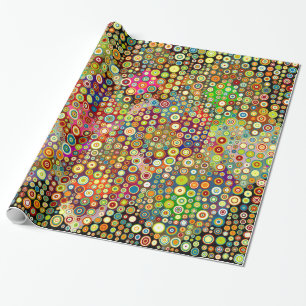 Farbenfrohe Retro Spots + Ihre Idee Geschenkpapier