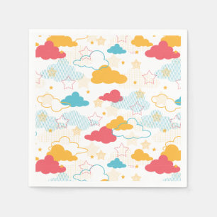 Farbenfrohe Retro Starry Sky Art Muster Serviette