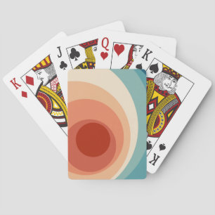 Farbenfrohe Retro-Stil Kreise Design Spielkarten