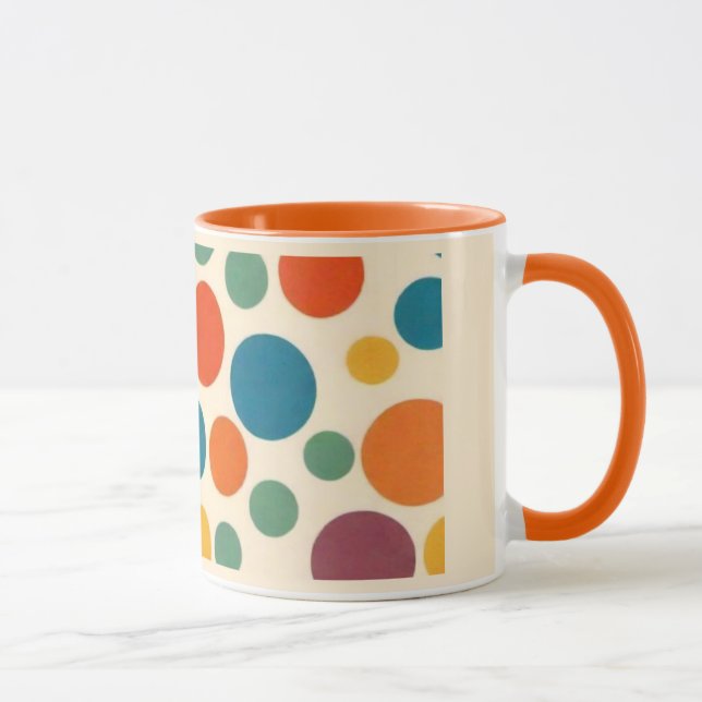 Farbenfrohe Retro Style Polka Dot Tasse (Rechts)