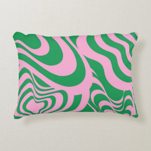Farbenfrohe Retro Swirl Groovy Y2K Muster Dekokissen