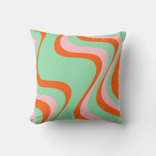 Farbenfrohe Retro Swirl Groovy Y2K Muster Kissen