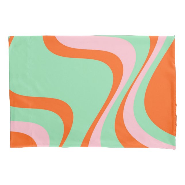 Farbenfrohe Retro Swirl Groovy Y2K Muster Kissenbezug (Vorderseite)