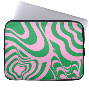 Farbenfrohe Retro Swirl Groovy Y2K Muster Laptopschutzhülle