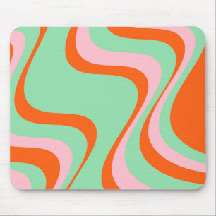 Farbenfrohe Retro Swirl Groovy Y2K Muster Mousepad
