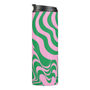 Farbenfrohe Retro Swirl Groovy Y2K Muster Thermosbecher