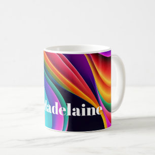 Farbenfrohe Retro Waves Groovy Kaffeetasse