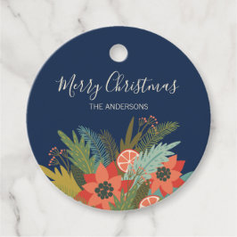 Farbenfrohe Retro Weihnachten Geschenkanhänger