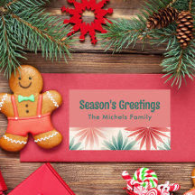 Farbenfrohe Retro Weihnachtsgeschenke - Etikett