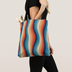 Farbenfrohe Retro-Wellen Vintage Tasche