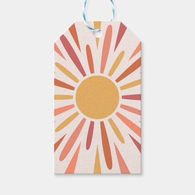 Farbenfrohe Retrodesign Geschenkanhänger (Vorderseite)