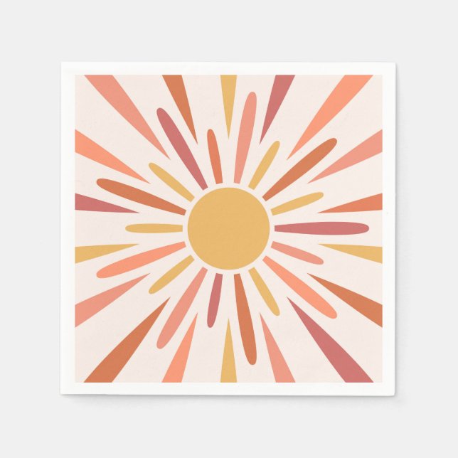 Farbenfrohe Retrodesign Serviette (Vorderseite)